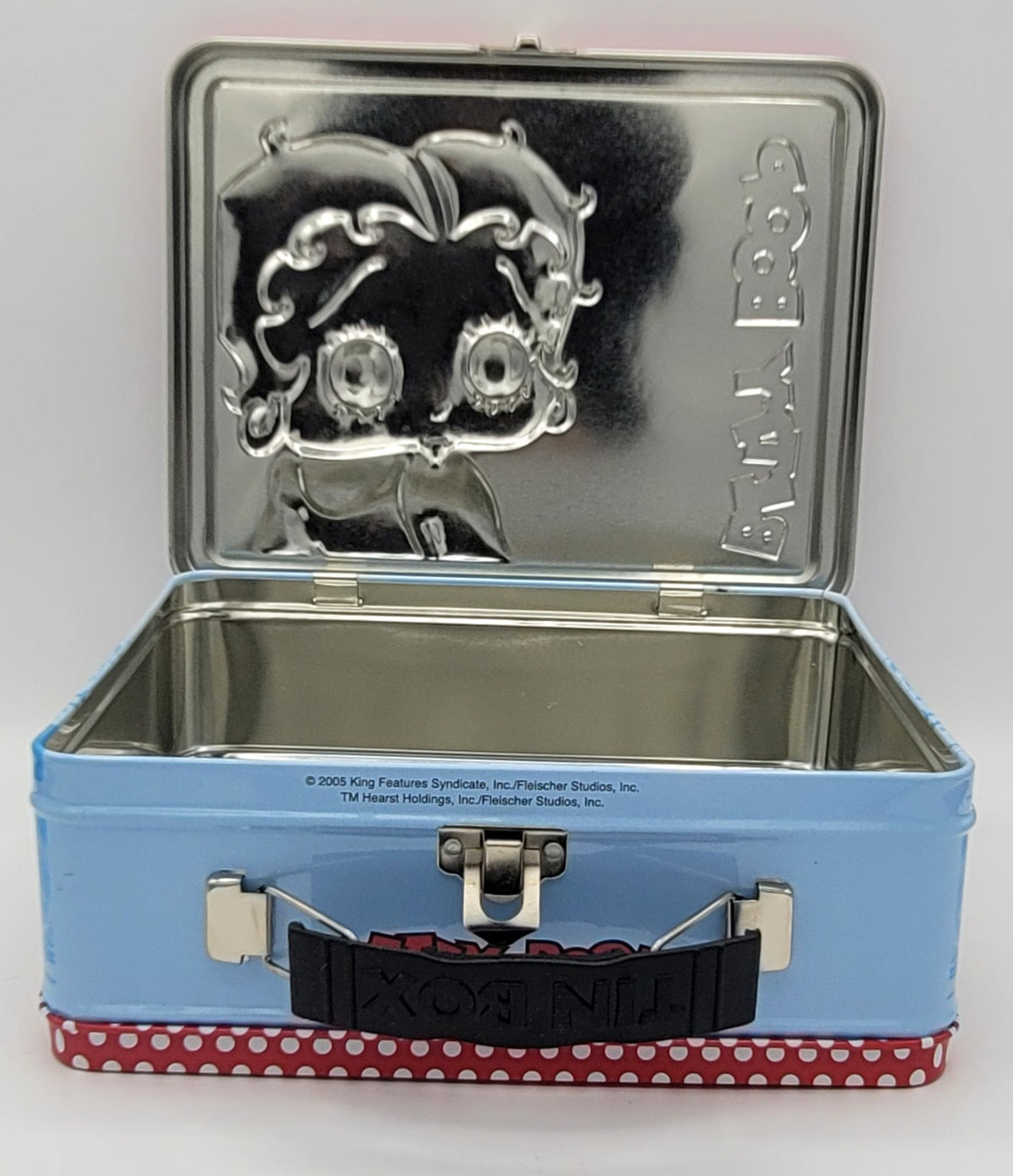 Betty Boop Blue Polka Dot Square Metal Lunch Box