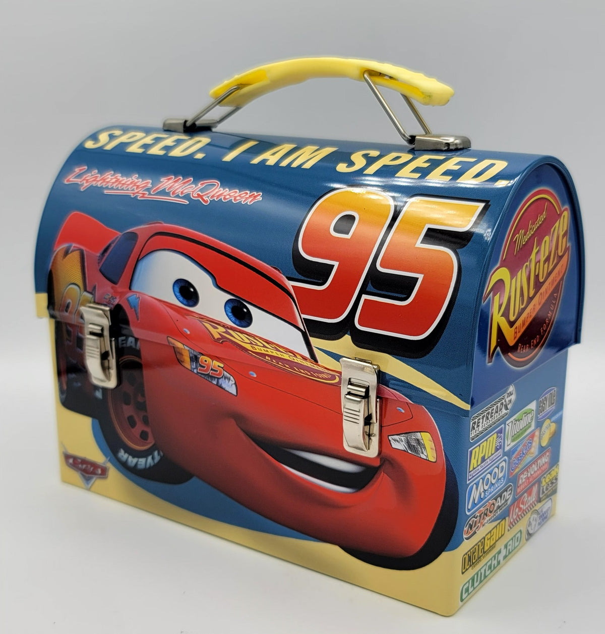 Disney Pixar Cars Lightning McQueen I am Speed Dome Metal Lunch Box