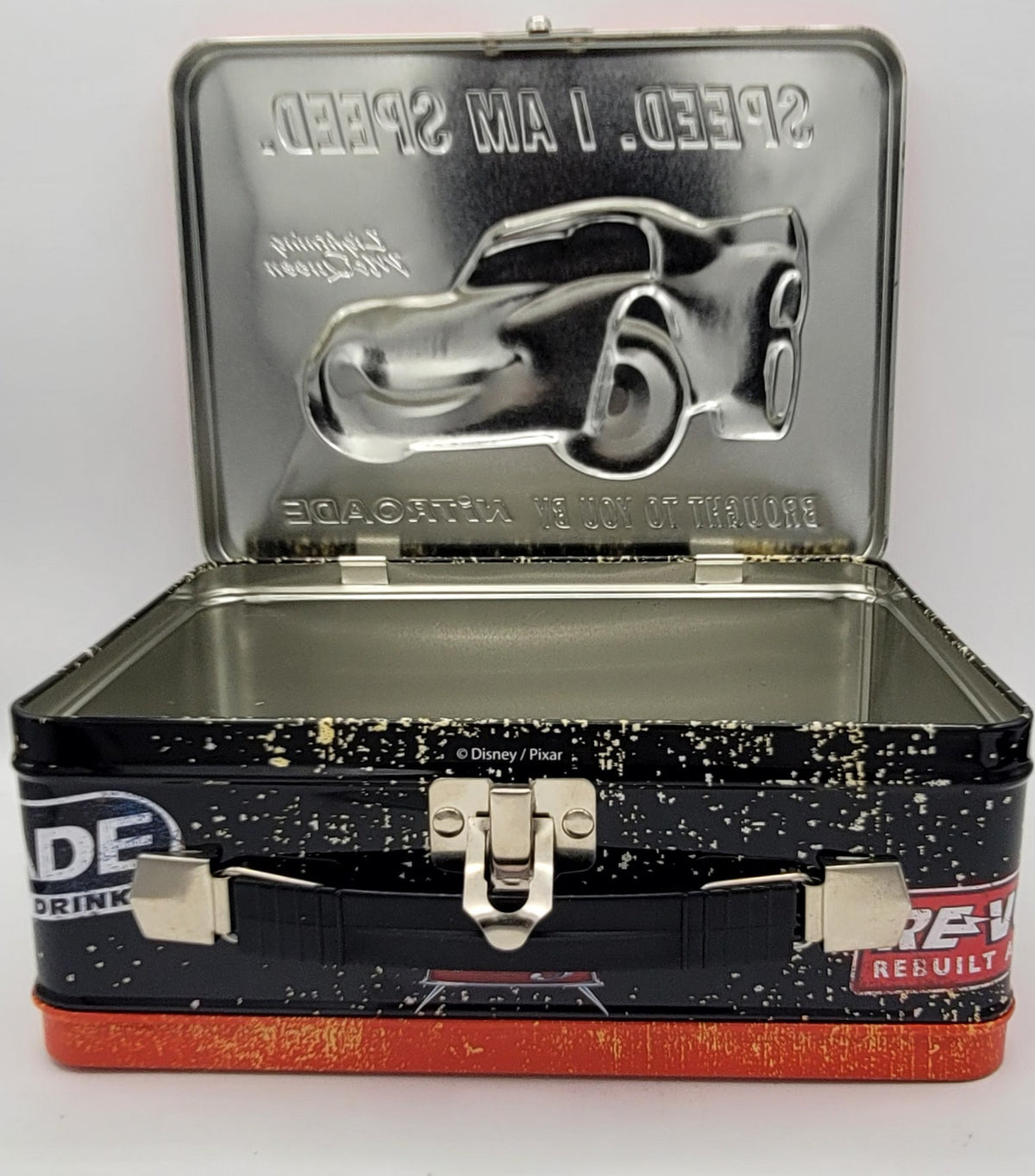 Disney Pixar Cars Lightning McQueen Speed Large Square Metal Lunch Box