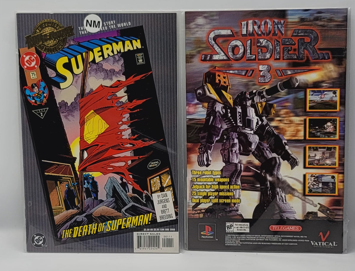 Superman Is Dead Millennium Edition comic book issue 75, August 2000 direct edition vintage DC Comics reprint