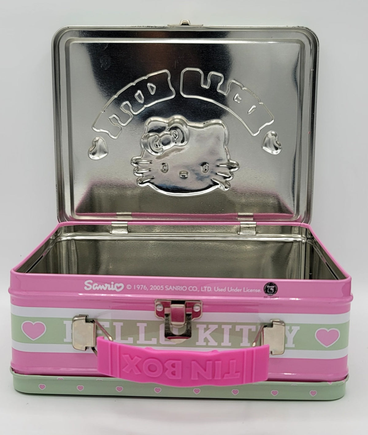 Hello Kitty Varsity Embossed Square Metal Lunch Box