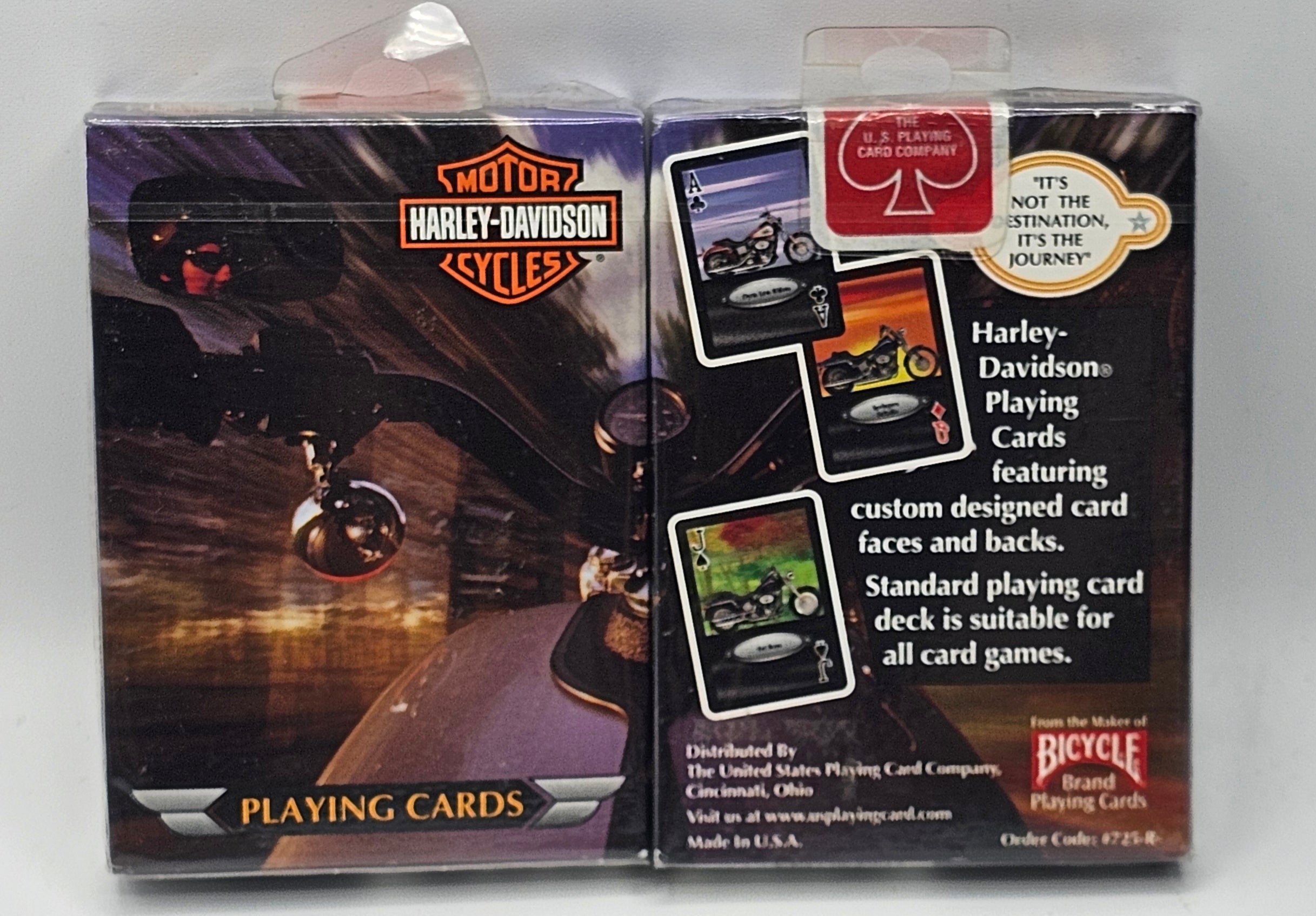 Harley-Davidson Playing Cards, Factory Sealed Bicycle USPC Motorcycle Deck 2002, front view