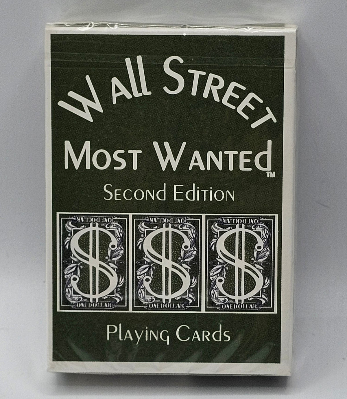 Wall Street Most Wanted Second Edition Playing Cards, 2003 Factory Sealed Satirical Finance Deck, front view