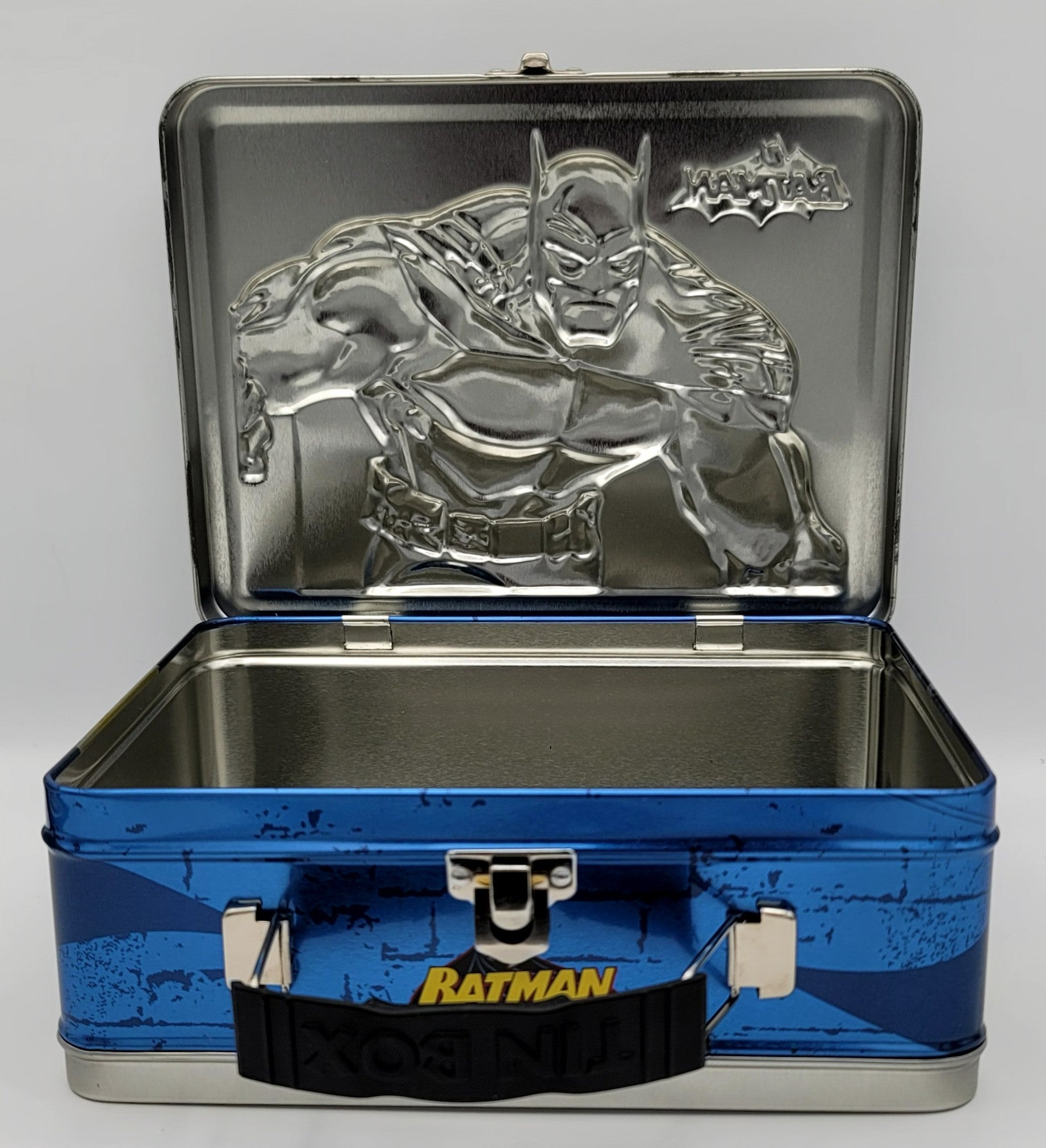 Batman Grit Square Metal Lunch Box, DC Comics Collector Carry Case 2006, packaging view
