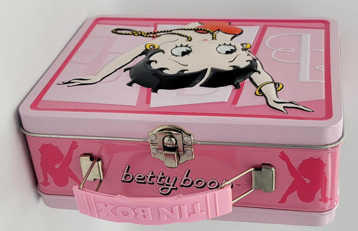 Betty Boop Pink Monogram 2005 Square Metal Lunch Box