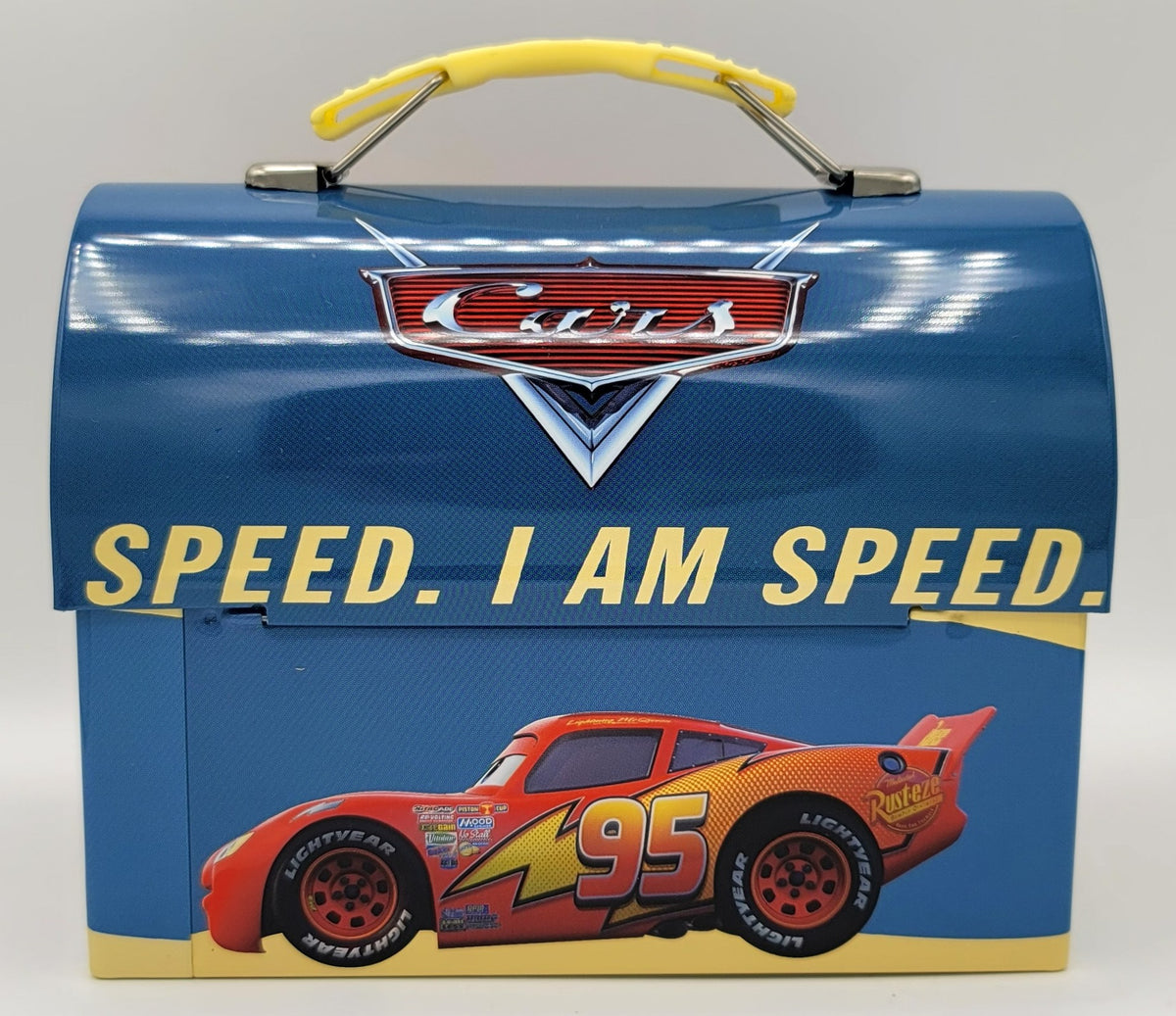 Disney Pixar Cars Lightning McQueen I am Speed Dome Metal Lunch Box