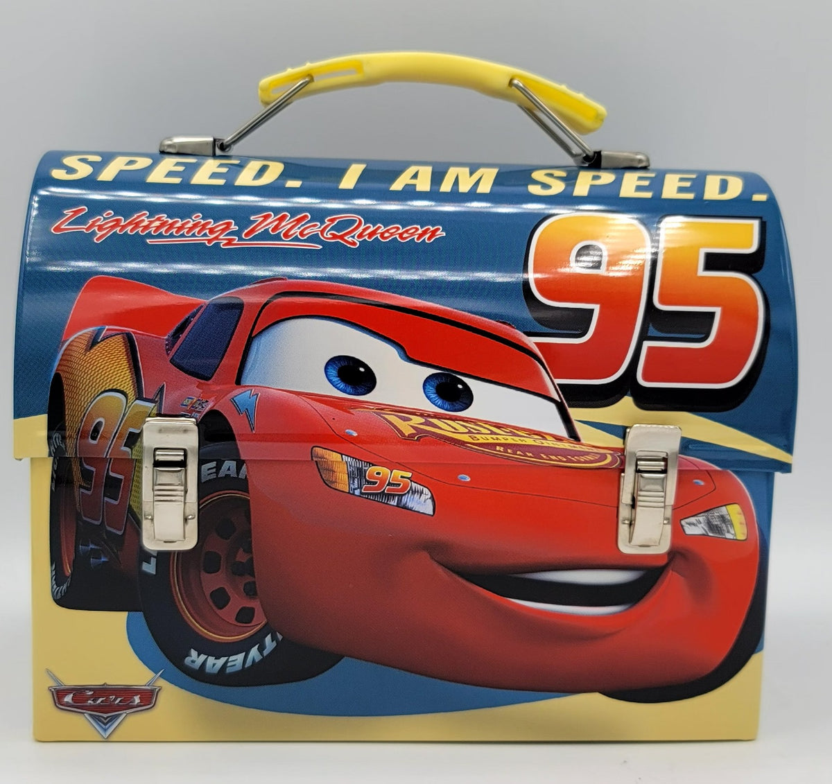 Disney Pixar Cars Lightning McQueen I am Speed Dome Metal Lunch Box