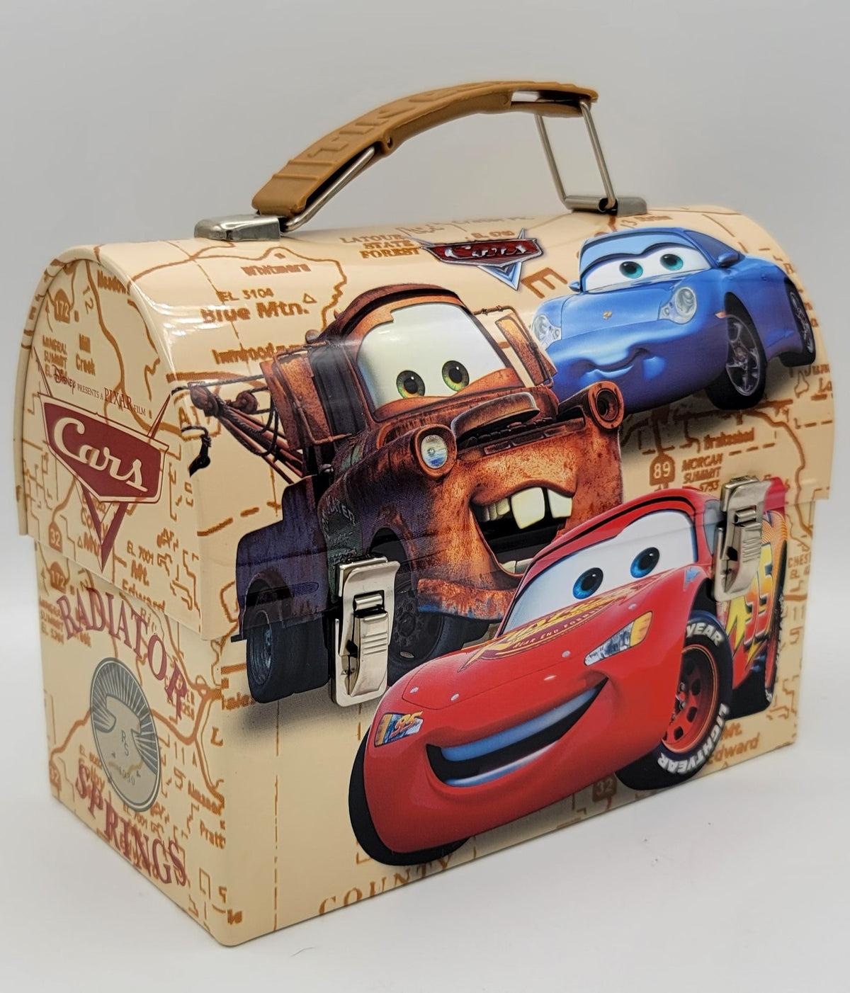 Disney Pixar Cars Radiator Springs Map Dome Metal Lunch Box