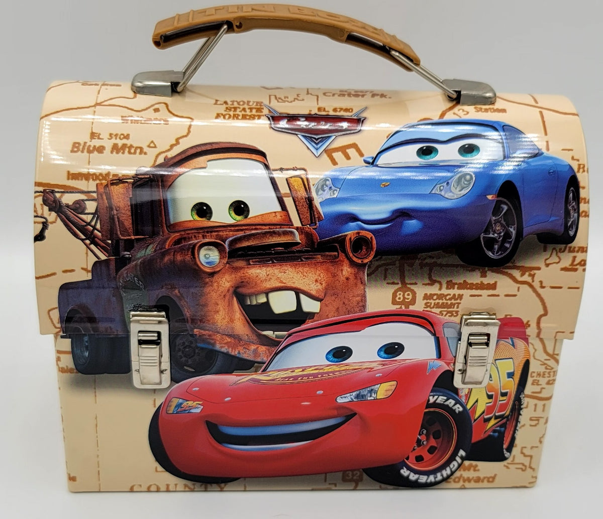 Disney Pixar Cars Radiator Springs Map Dome Metal Lunch Box