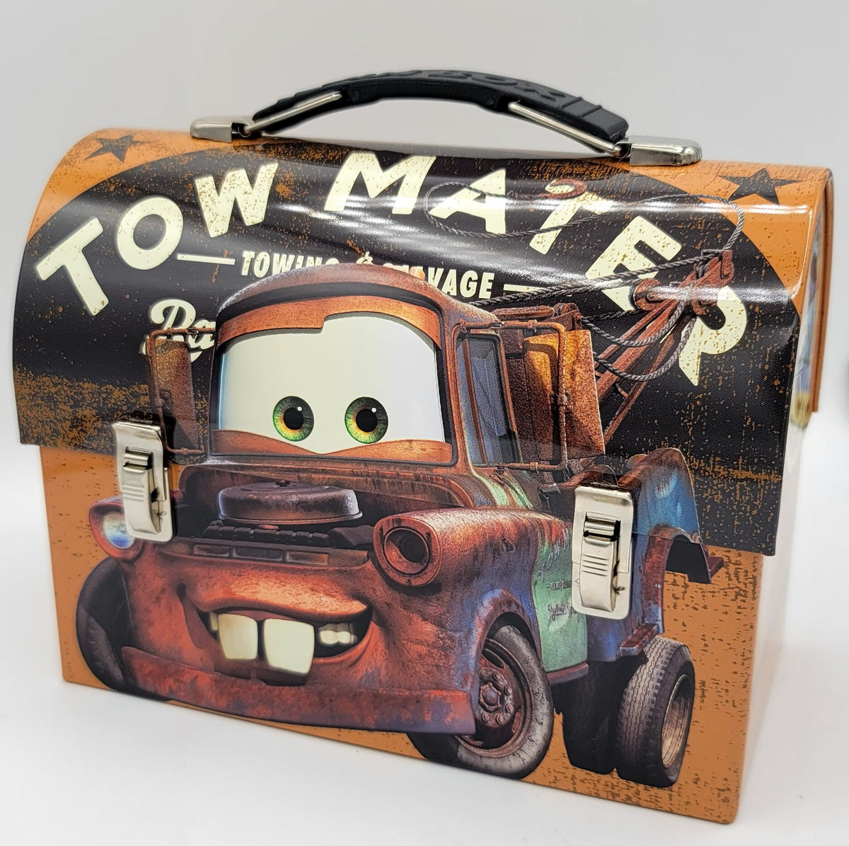 Disney Pixar Cars Tow Mater Towing & Salvage Dome Metal Lunch Box