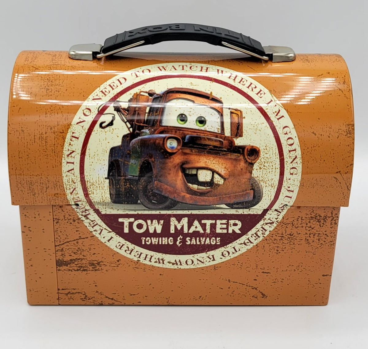 Disney Pixar Cars Tow Mater Towing & Salvage Dome Metal Lunch Box