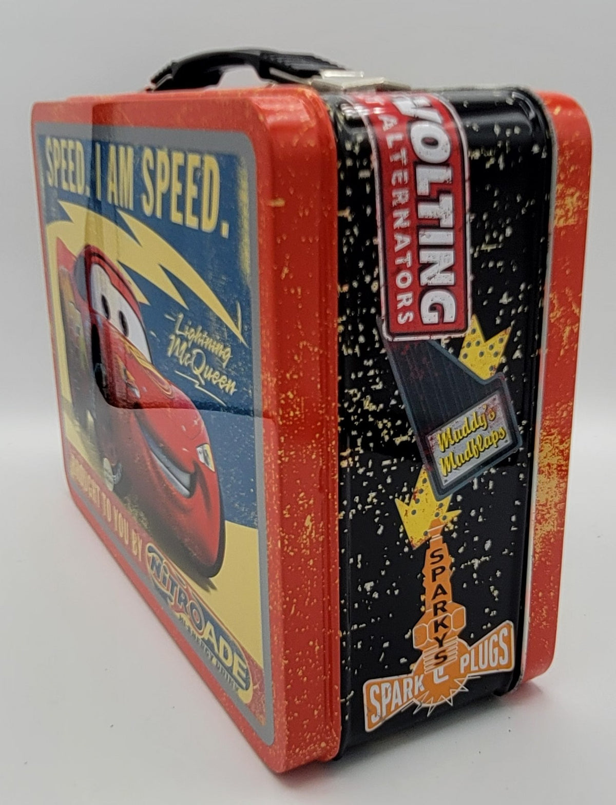 Disney Pixar Cars Lightning McQueen Speed Large Square Metal Lunch Box
