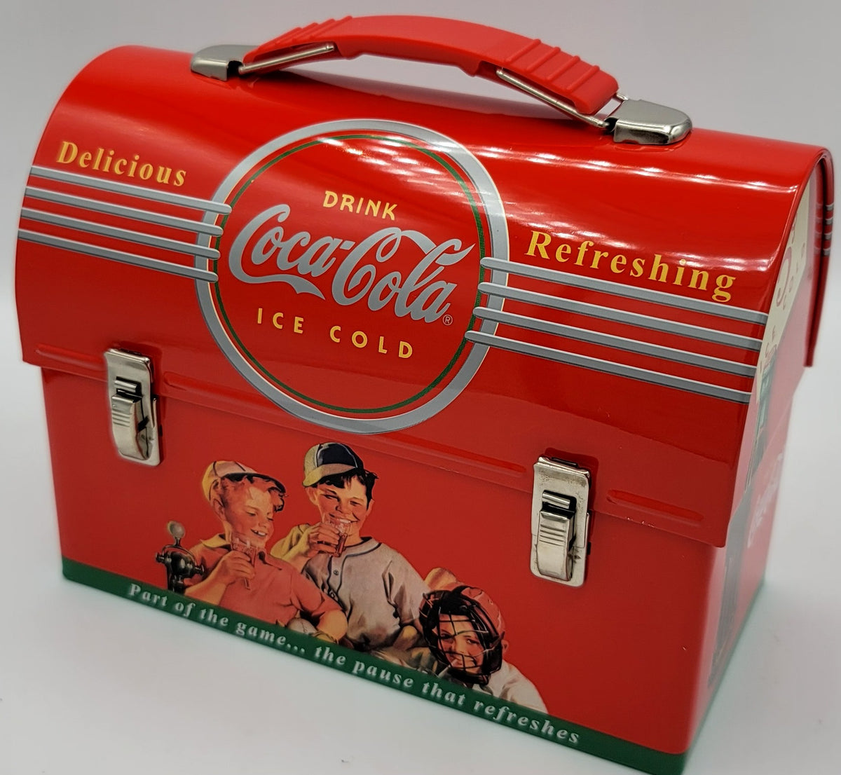Coca-Cola Baseball Pause That Refreshes Dome Metal Lunch Box