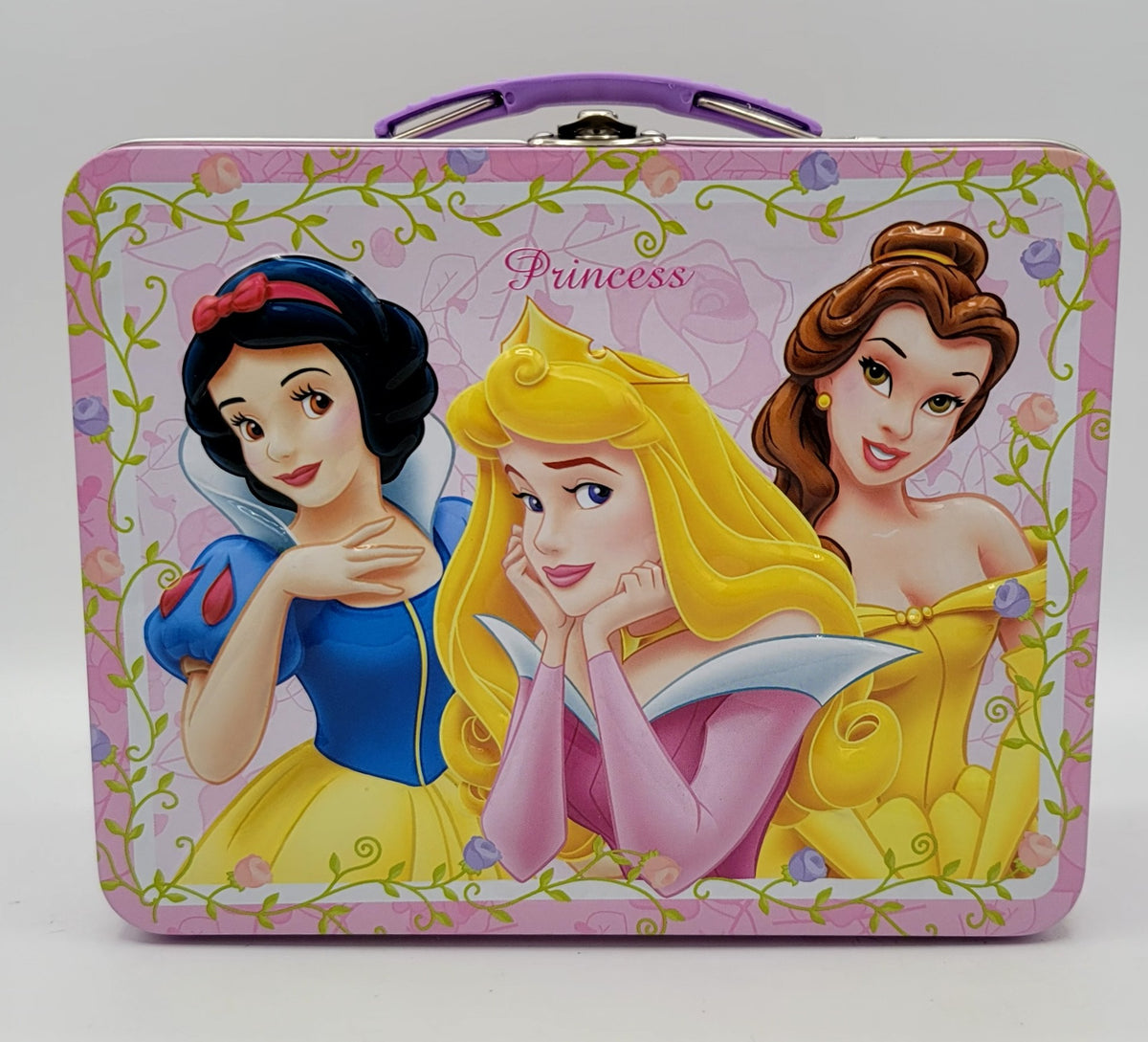 Disney Princess Pink Roses Portrait Metal Lunch Box