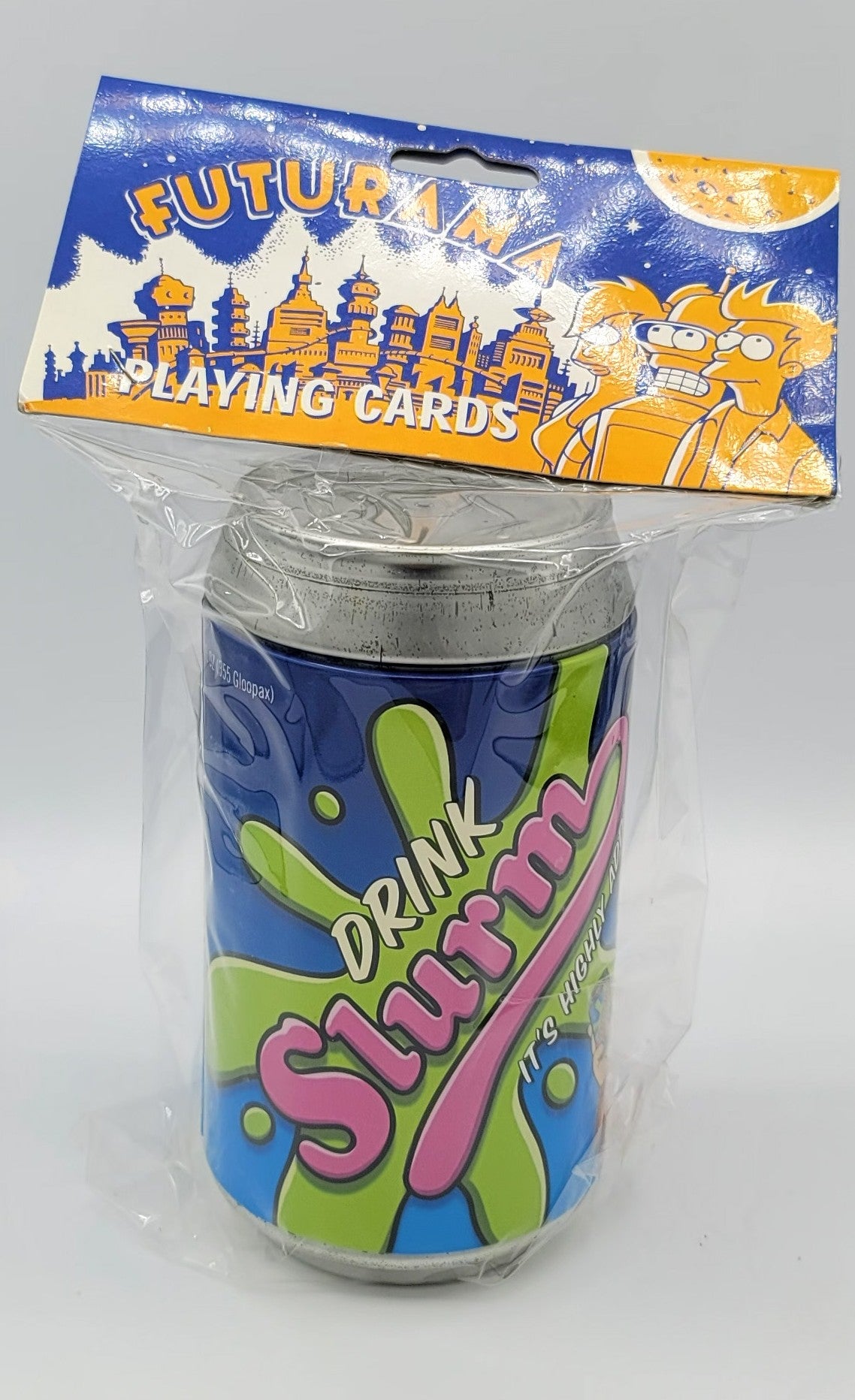 Futurama Slurm Playing Cards in Soda Can Container, 2002