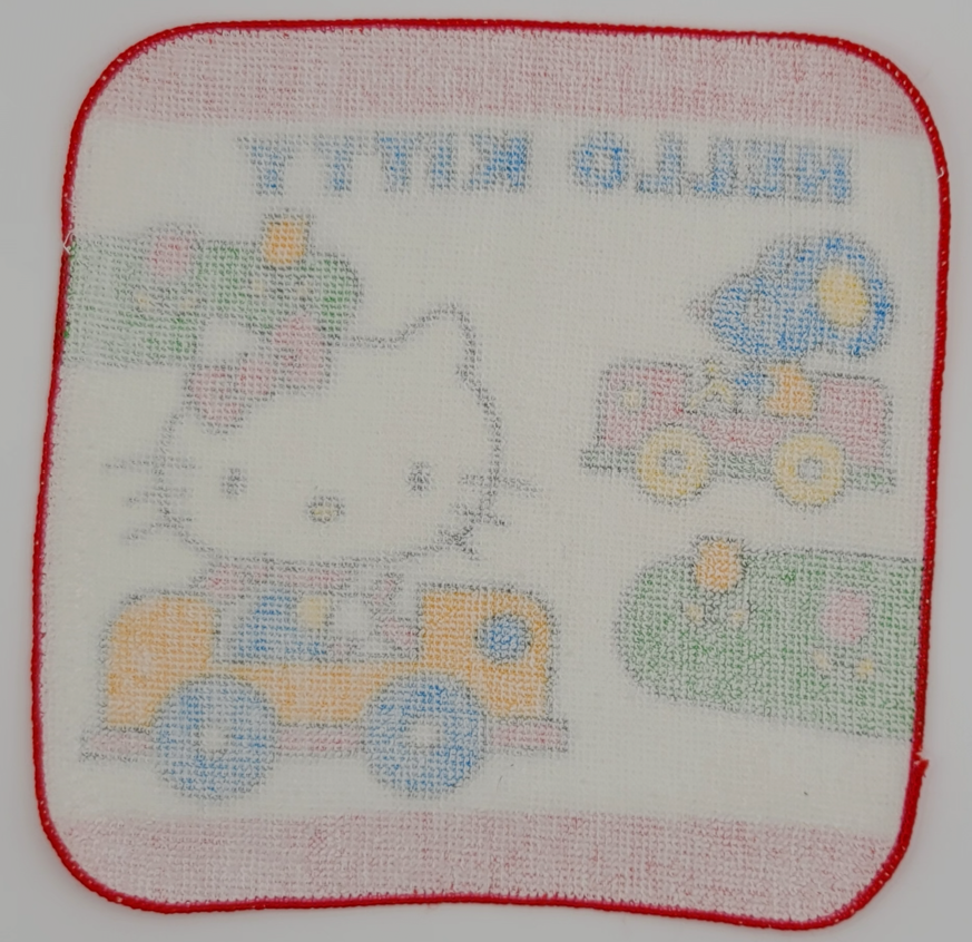 Hello Kitty washcloths by Sanrio, complete character towel set display