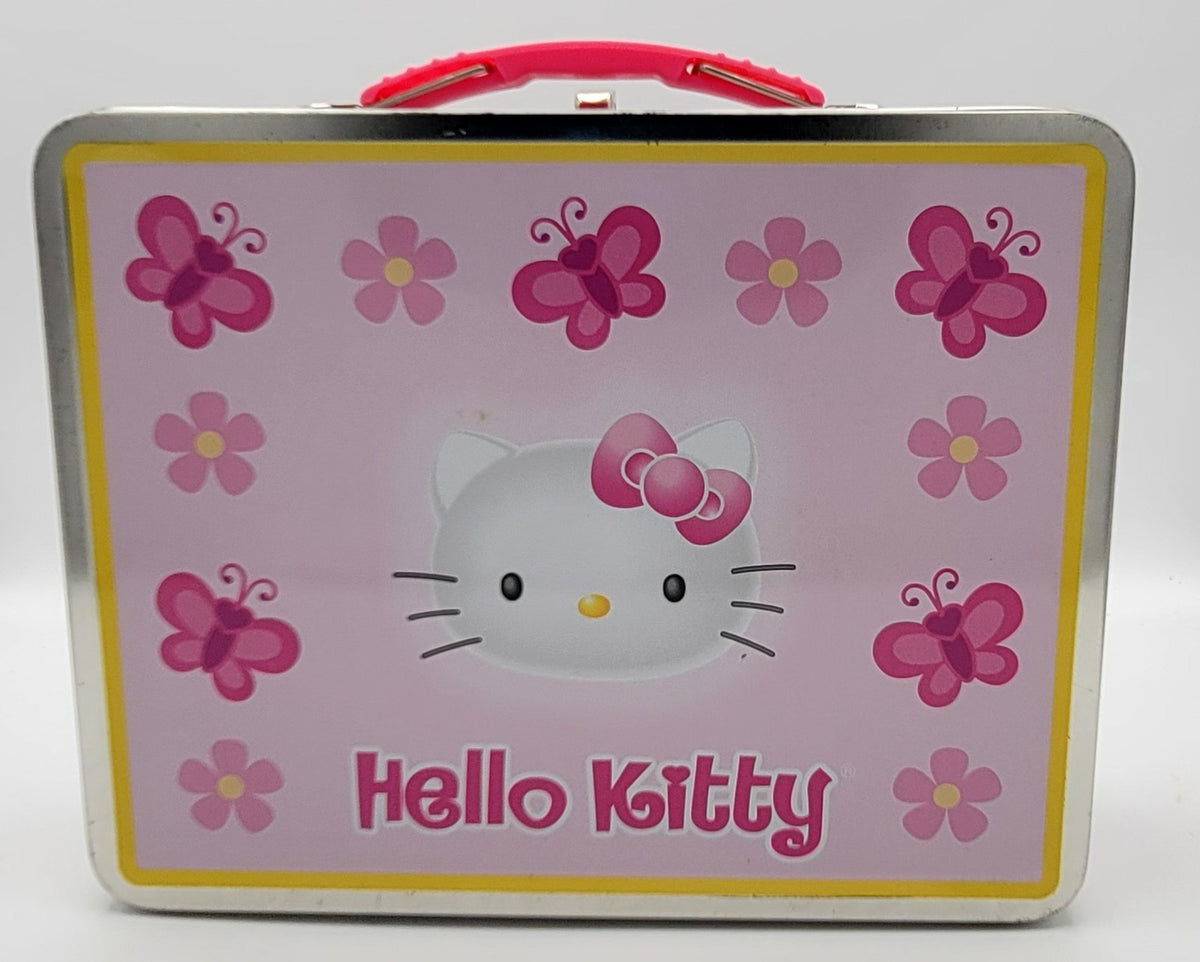 Hello Kitty Pink Daisy & Butterfly Metal Lunch Box
