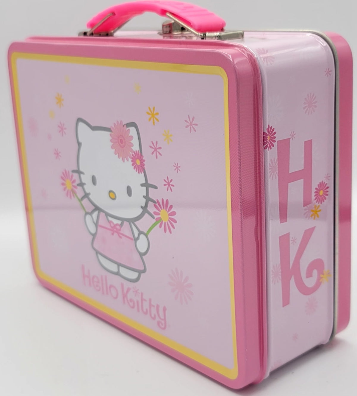 Hello Kitty Pink Dandelion Embossed Metal Lunch Box