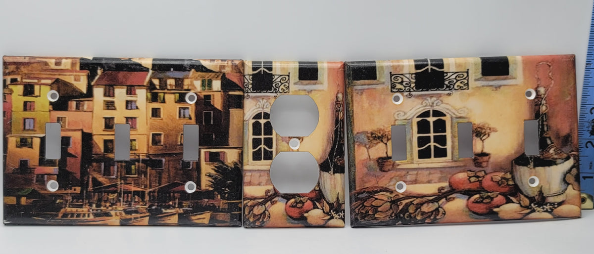 Tuscan Village Switch Plate Cover Set, front view