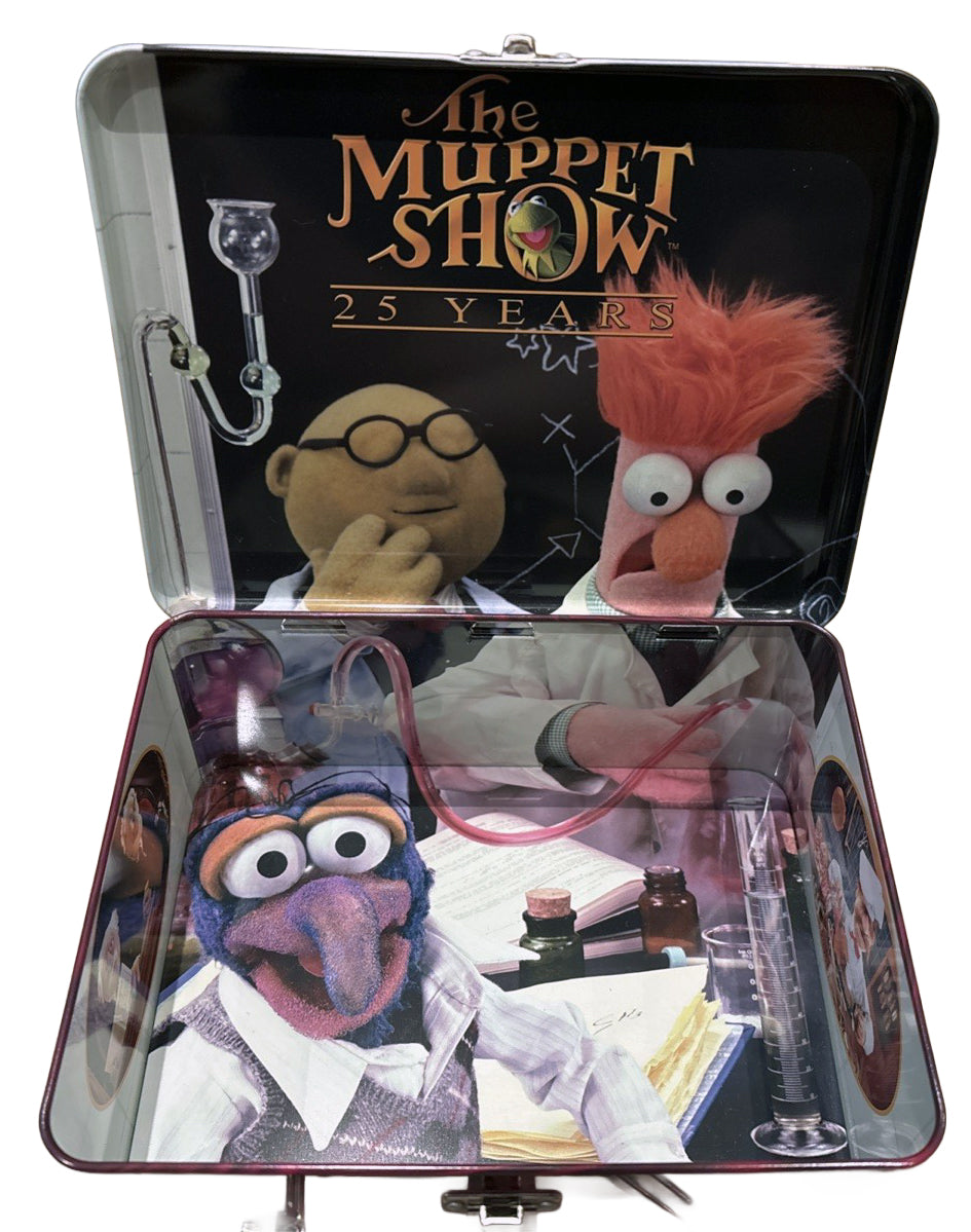 The Muppets Muppet Show square lunch box, Jim Henson character collectible front view
