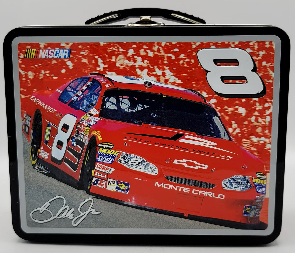 Dale Earnhardt Jr. #8 Silver Race Car Metal Lunch Box