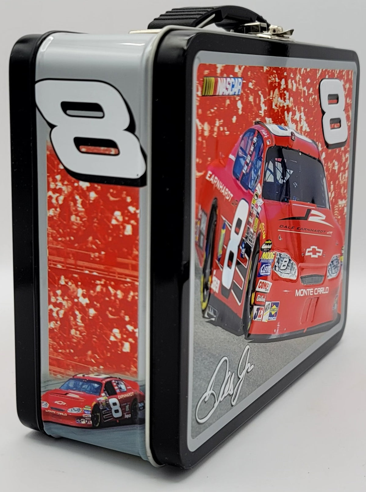 Dale Earnhardt Jr. #8 Silver Race Car Metal Lunch Box