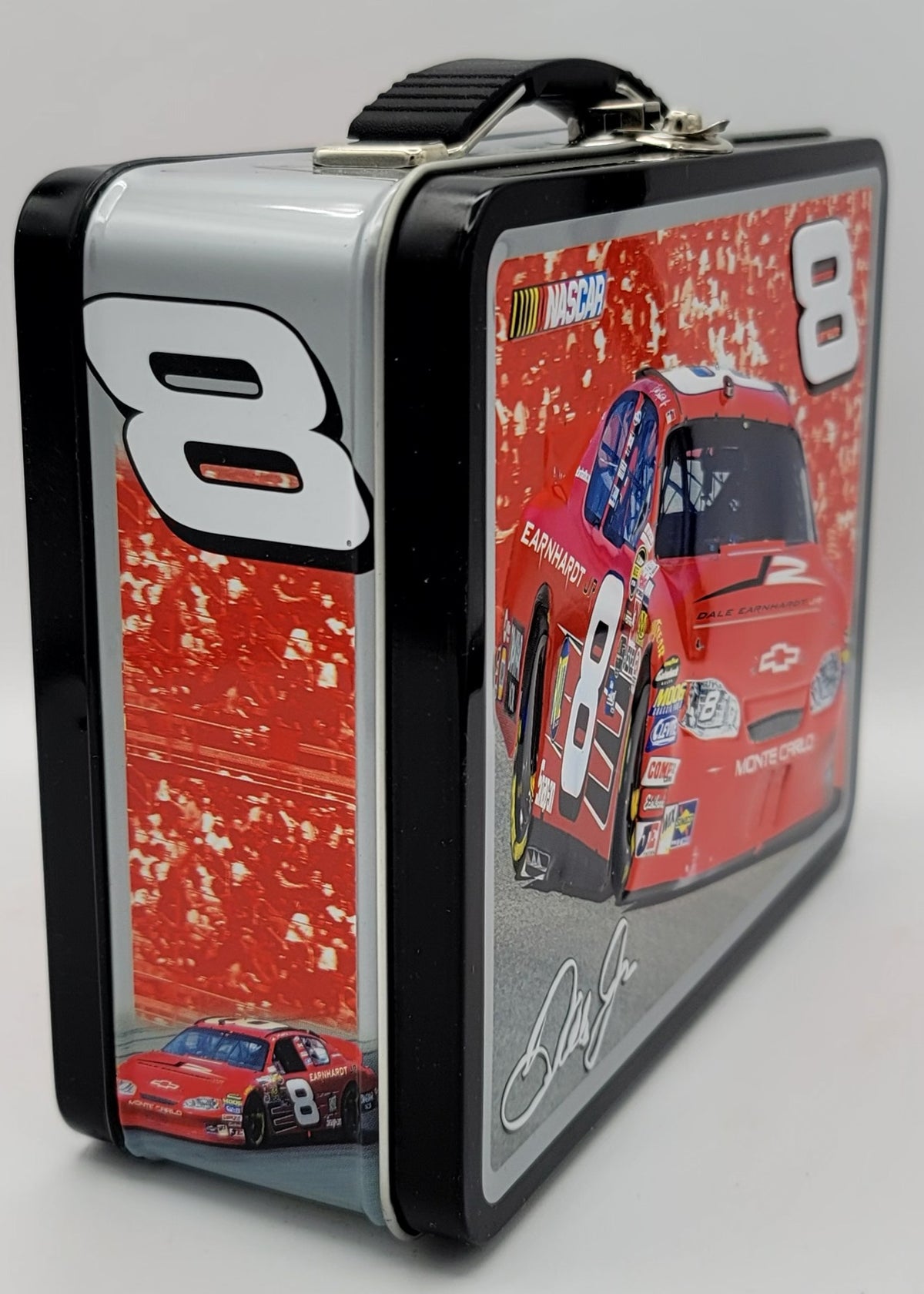Dale Earnhardt Jr. #8 Silver Race Car Metal Lunch Box