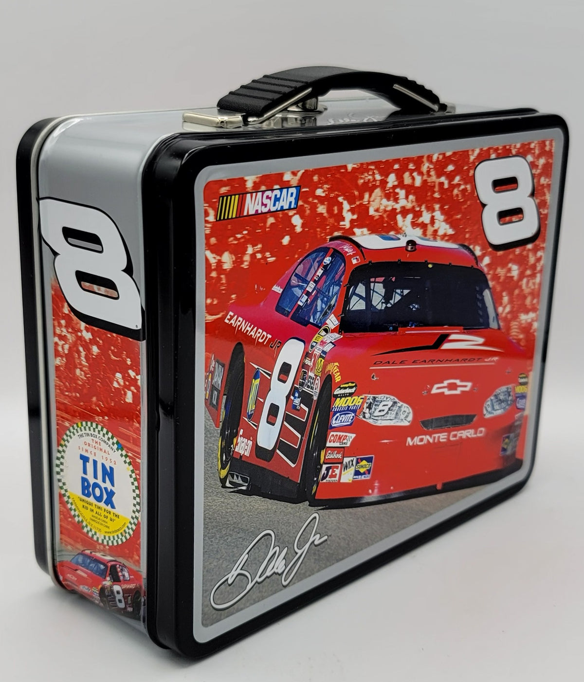 Dale Earnhardt Jr. #8 Silver Race Car Metal Lunch Box