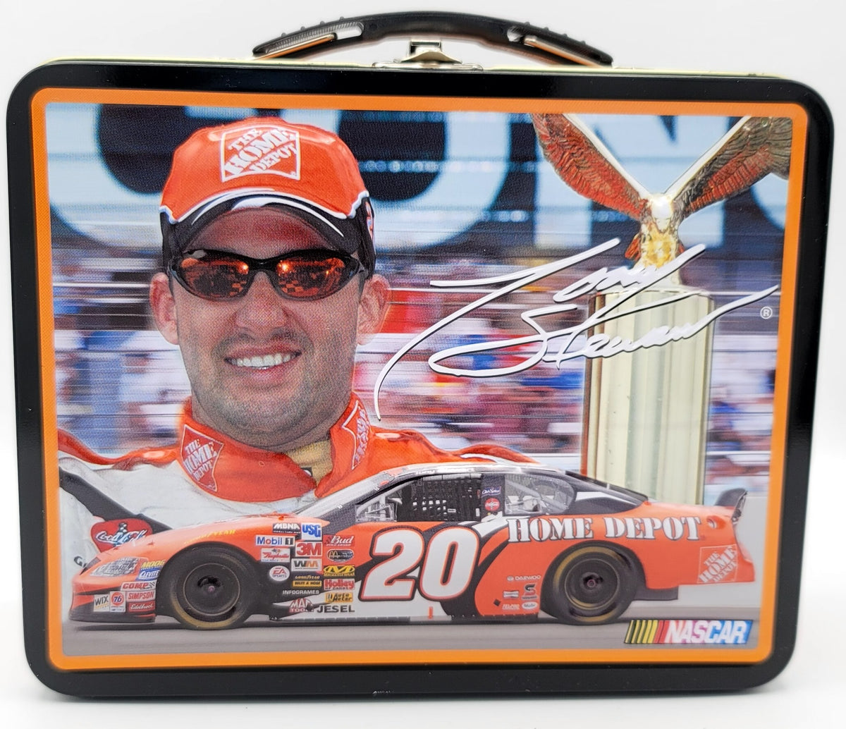 Tony Stewart #20 Home Depot Car Square Metal Lunch Box