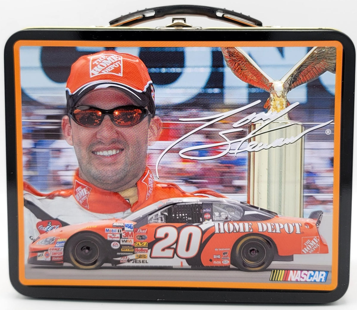 Tony Stewart #20 Home Depot Car Square Metal Lunch Box