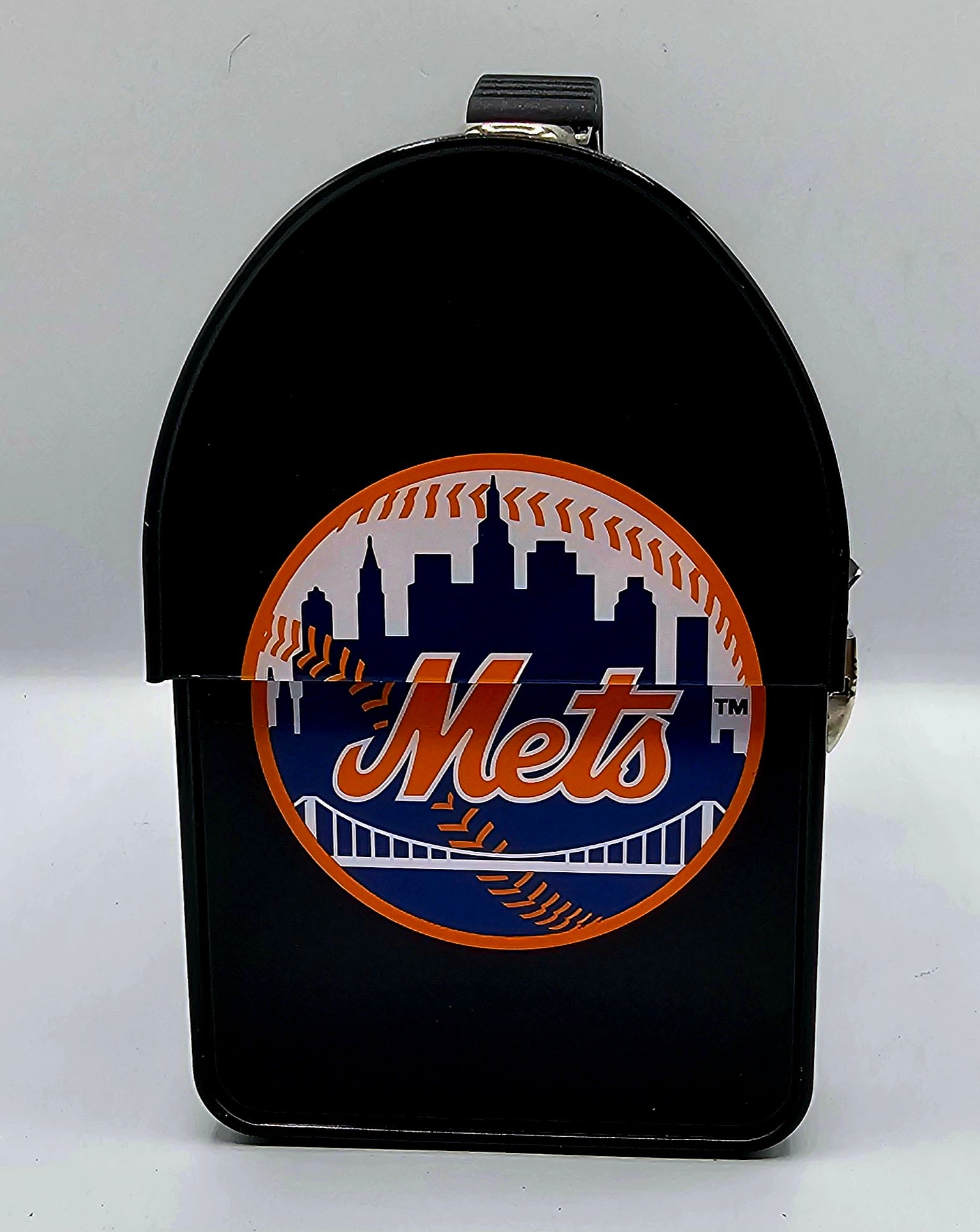 New York Mets metal dome lunch box, MLB sports collectible alternate view