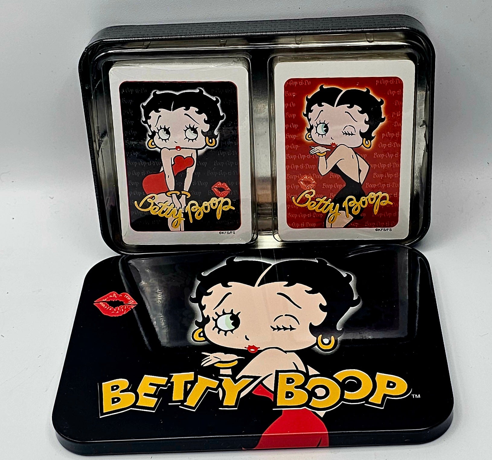 Betty Boop special edition playing card tin set, classic cartoon collectible deck