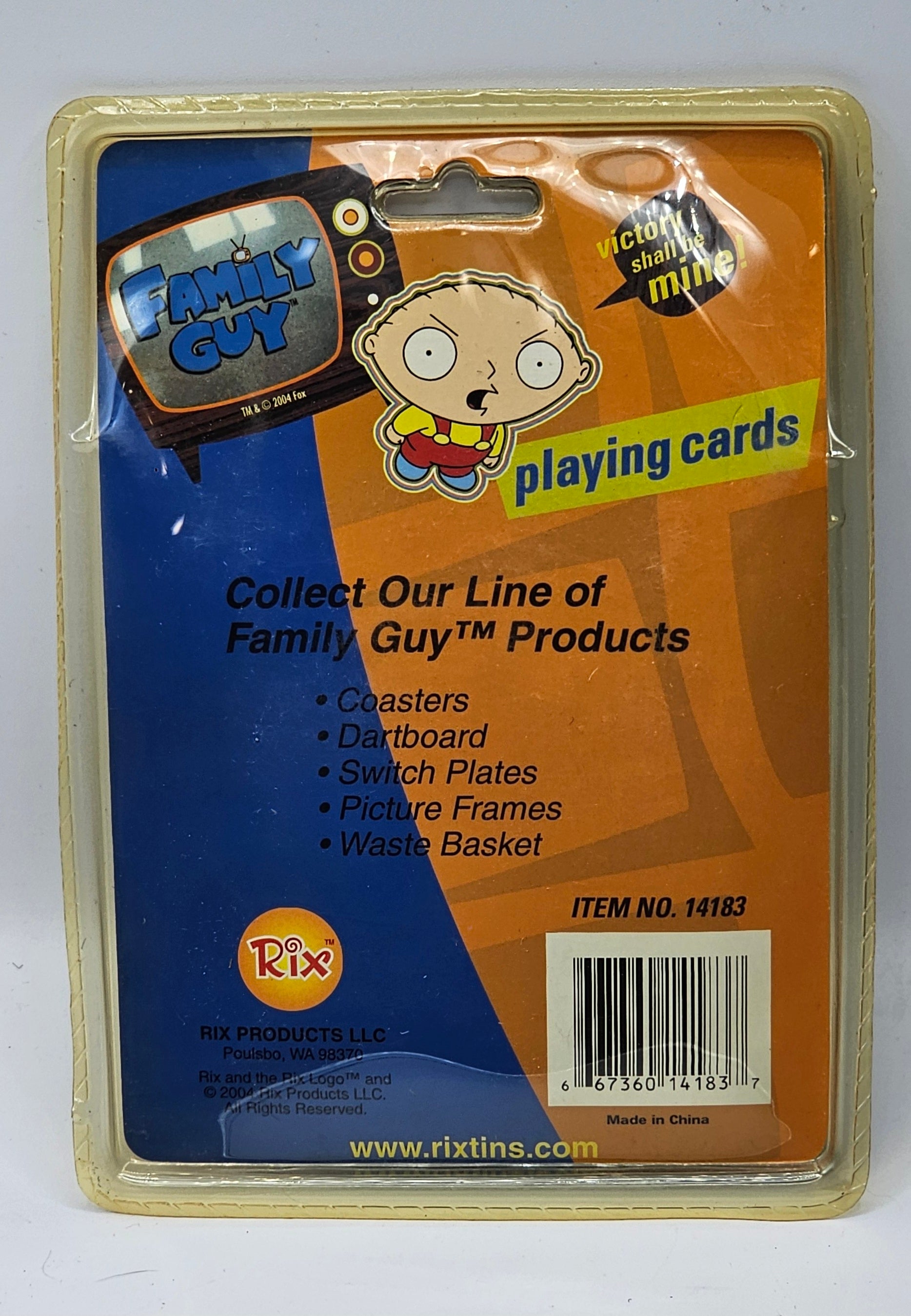 Family Guy Freekin Sweet playing cards, animated TV collectible deck front view