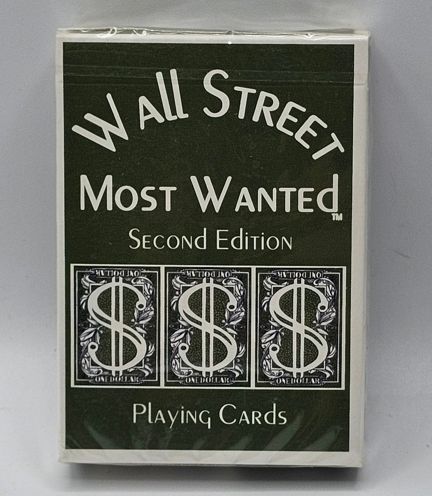 Wall Street Most Wanted Second Edition Playing Cards, 2003 Factory Sealed Satirical Finance Deck, front view