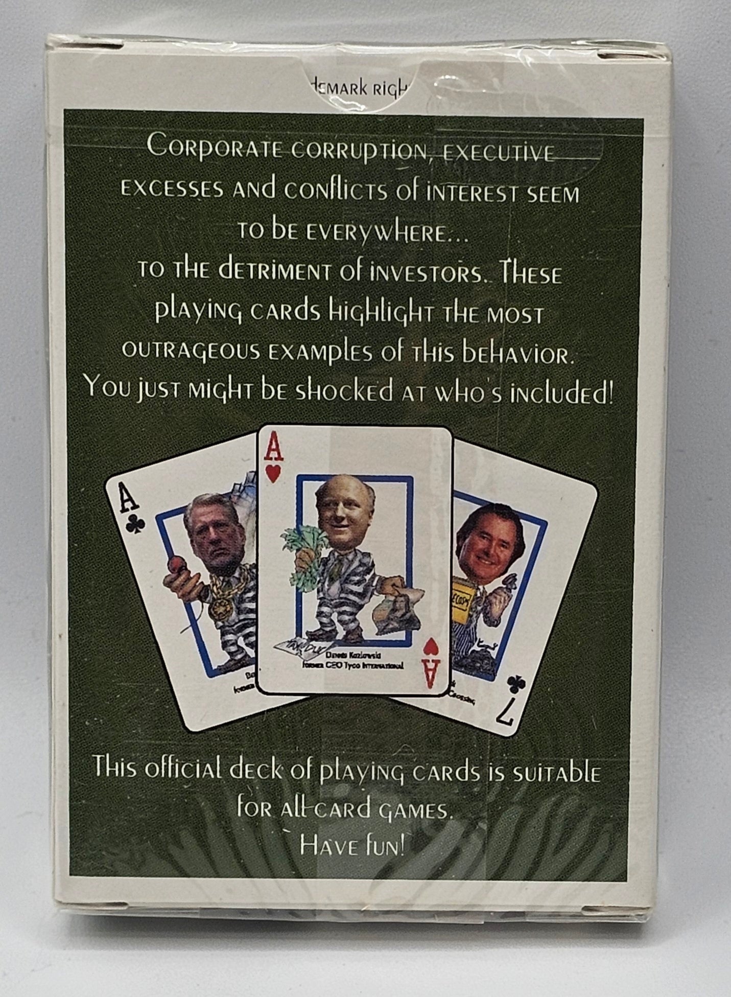 Wall Street Most Wanted Second Edition Playing Cards, 2003 Factory Sealed Satirical Finance Deck, additional view