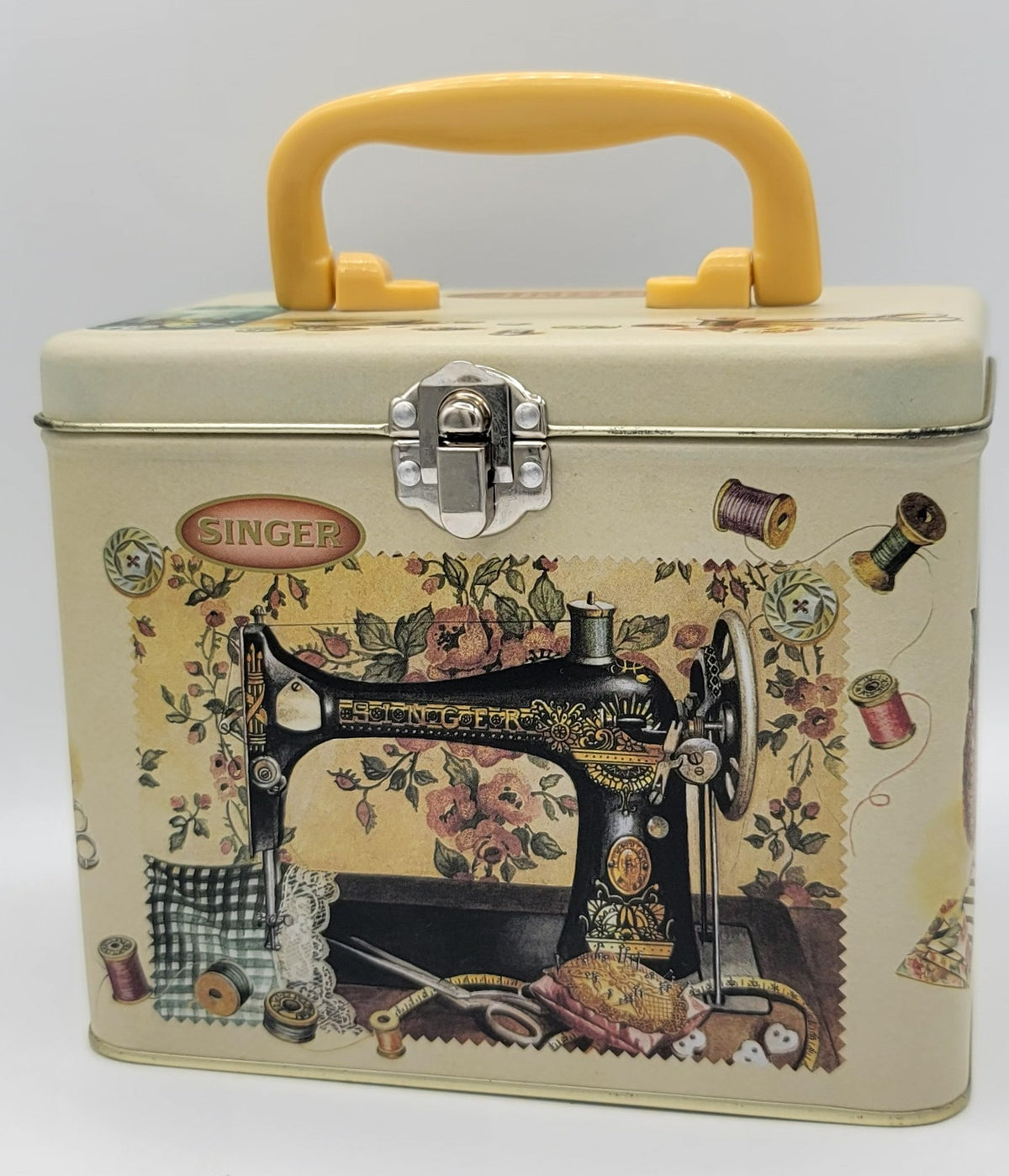 Singer Bobbins and Roses Square Metal Keepsake Box