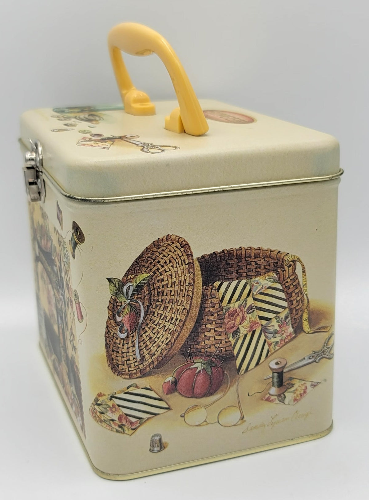 Singer Bobbins and Roses Square Metal Keepsake Box