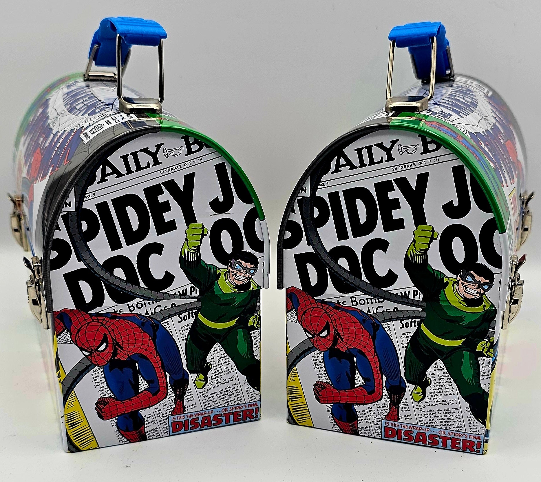 Amazing Spider-Man comic book art dome lunch box, Marvel character collectible