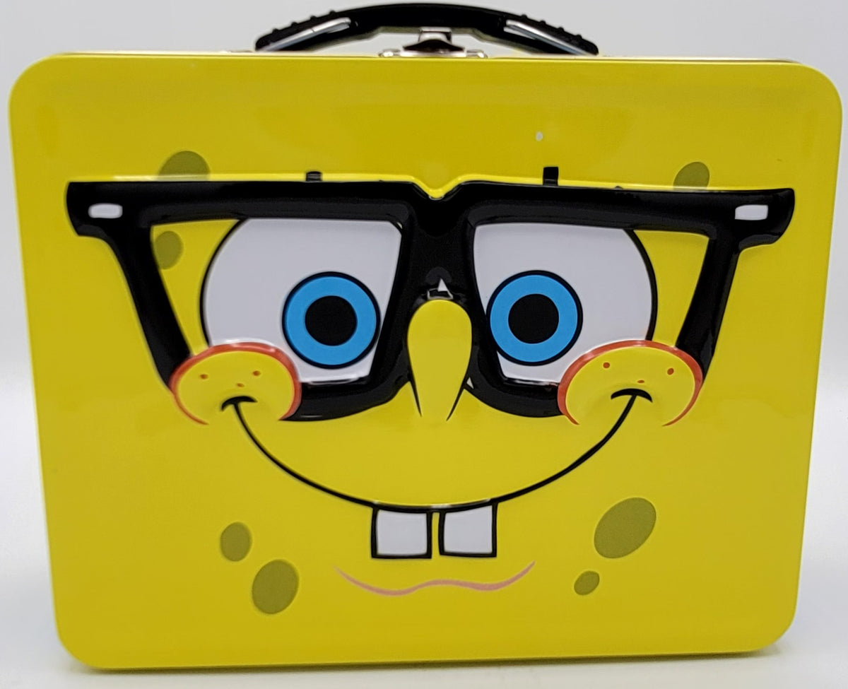 SpongeBob Nerdy Face Embossed Square Metal Lunch Box
