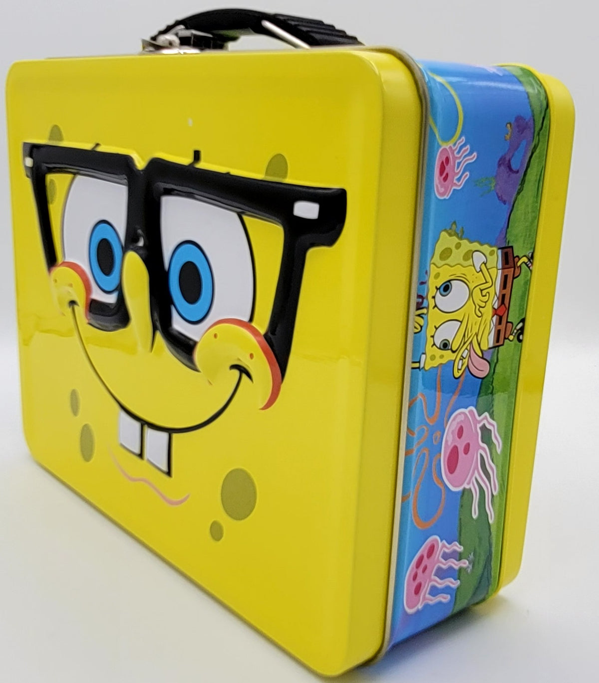 SpongeBob Nerdy Face Embossed Square Metal Lunch Box
