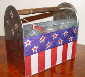 American Flag Patriotic Utensil & Utility Caddy for Garden, table, garage or car!